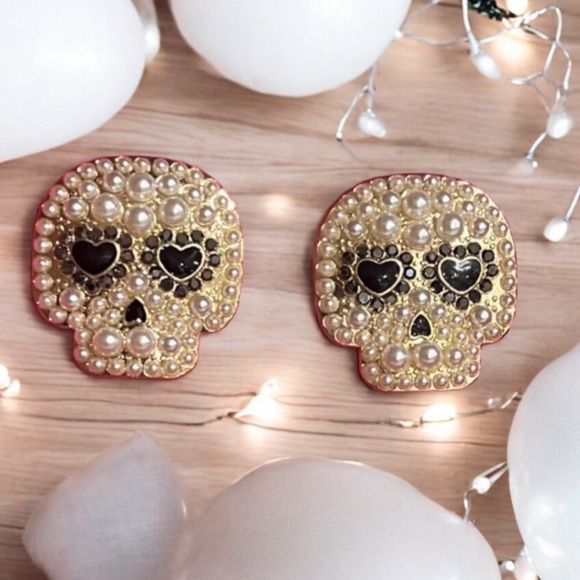 48 hour Sale piper•k Glass Stones NIB “LEAD SAFE NICKEL FREE "SUGAR SKULLS" - Picture 1 of 4